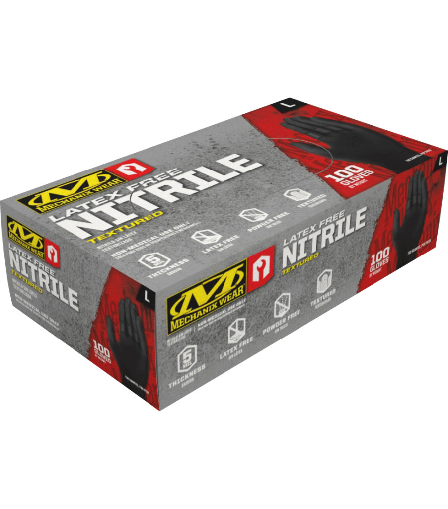 Mechanix 5 Mil Heavy Duty Black Nitrile Gloves (Pack of 100) Black | ZQLQ8018