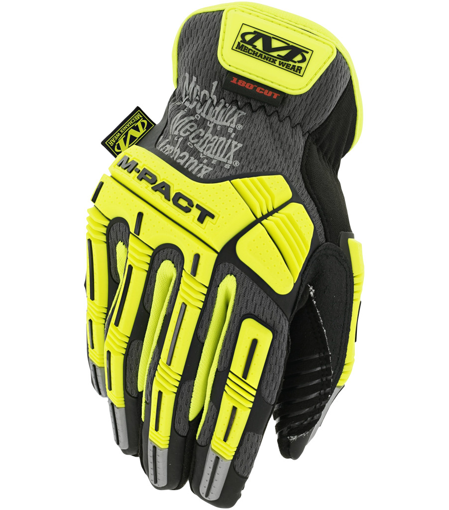 Mechanix Hi-Viz M-Pact® Open Cuff D5 Fluorescent Yellow | WRLQ7694