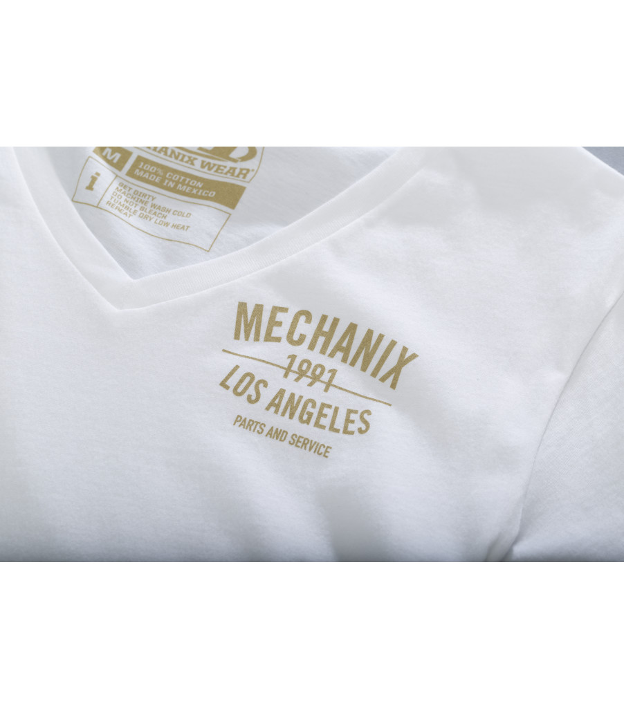 Mechanix Parts & Service Women's V-Neck T-Shirt White | PSCH6466